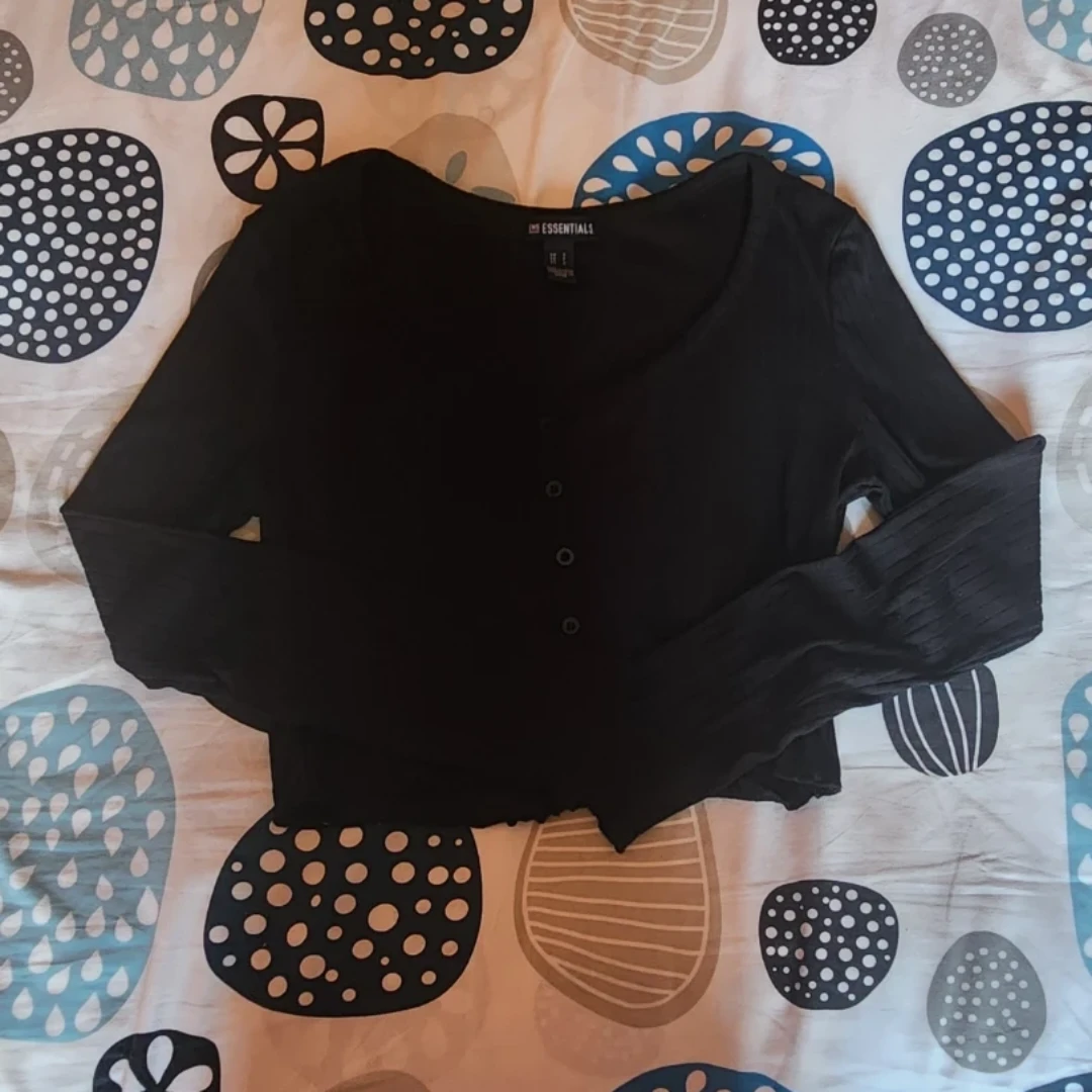 black long sleeve button-up tee (cropped) - photo 2