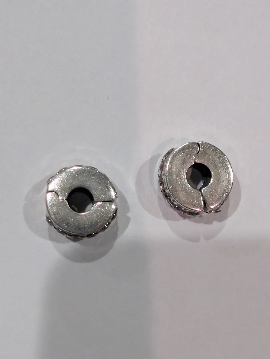 Two Authentic Ale Sterling Silver Pave Clip Pandora Charm