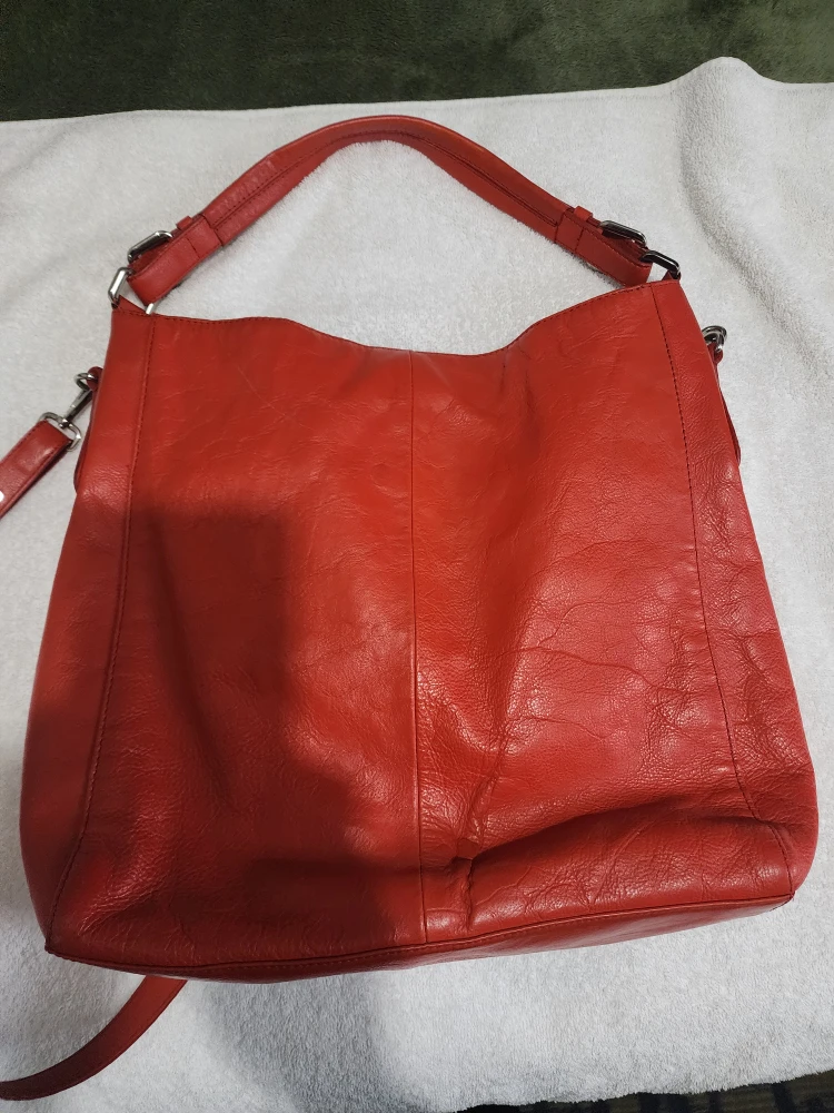 Calvin Klein Red Orange Leather Shoulder Bag - photo 2