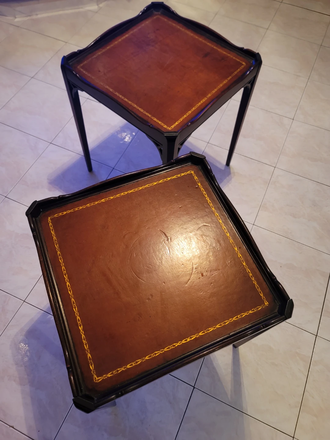 Set of 2 Vintage Wood  Side Tables