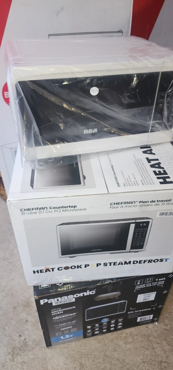 FIRM! CHEFMAN 1.1 CU FT MICROWAVE STAINLESS STEEL $99.99