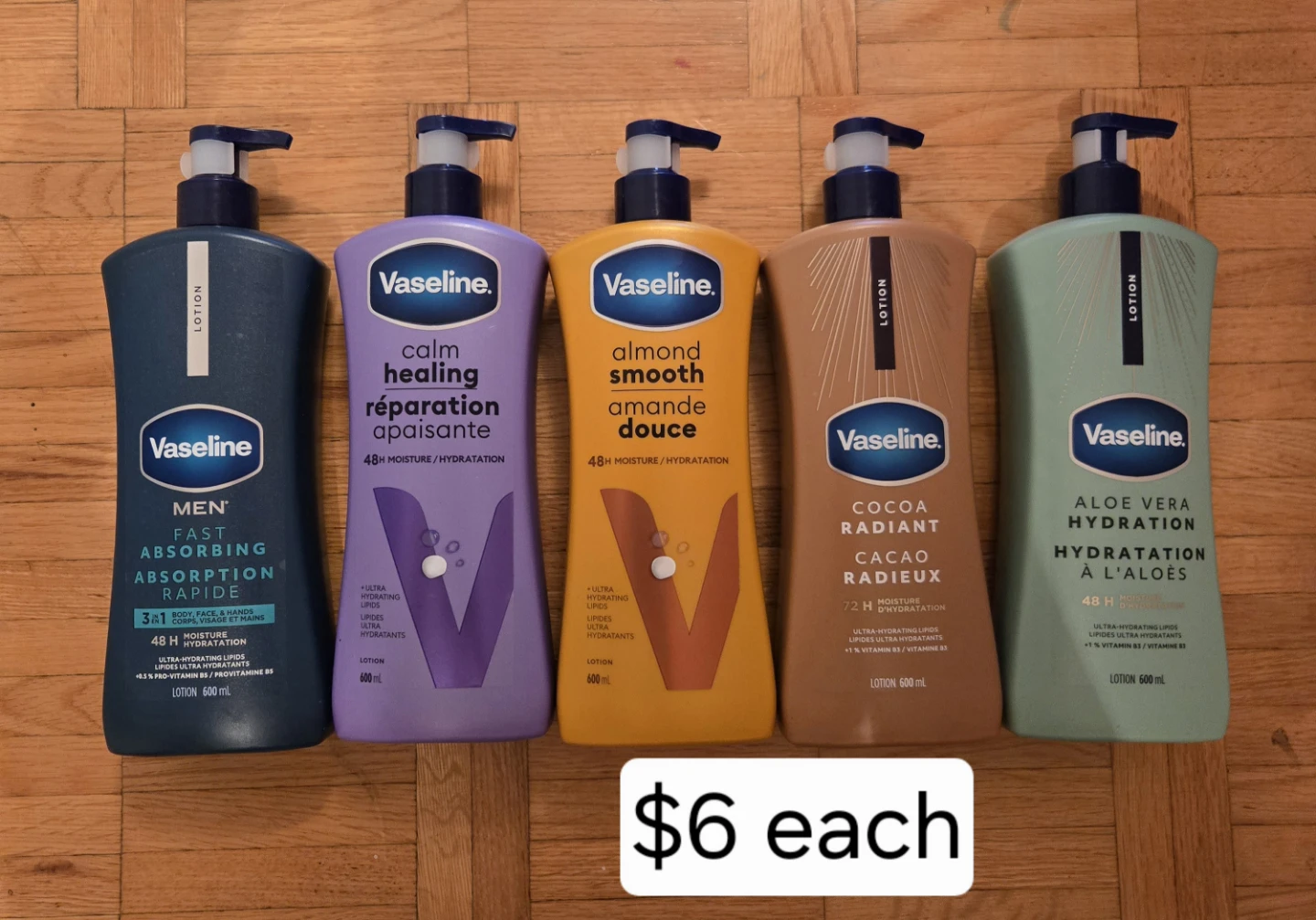 Vaseline Lotions - 600 mL bottles