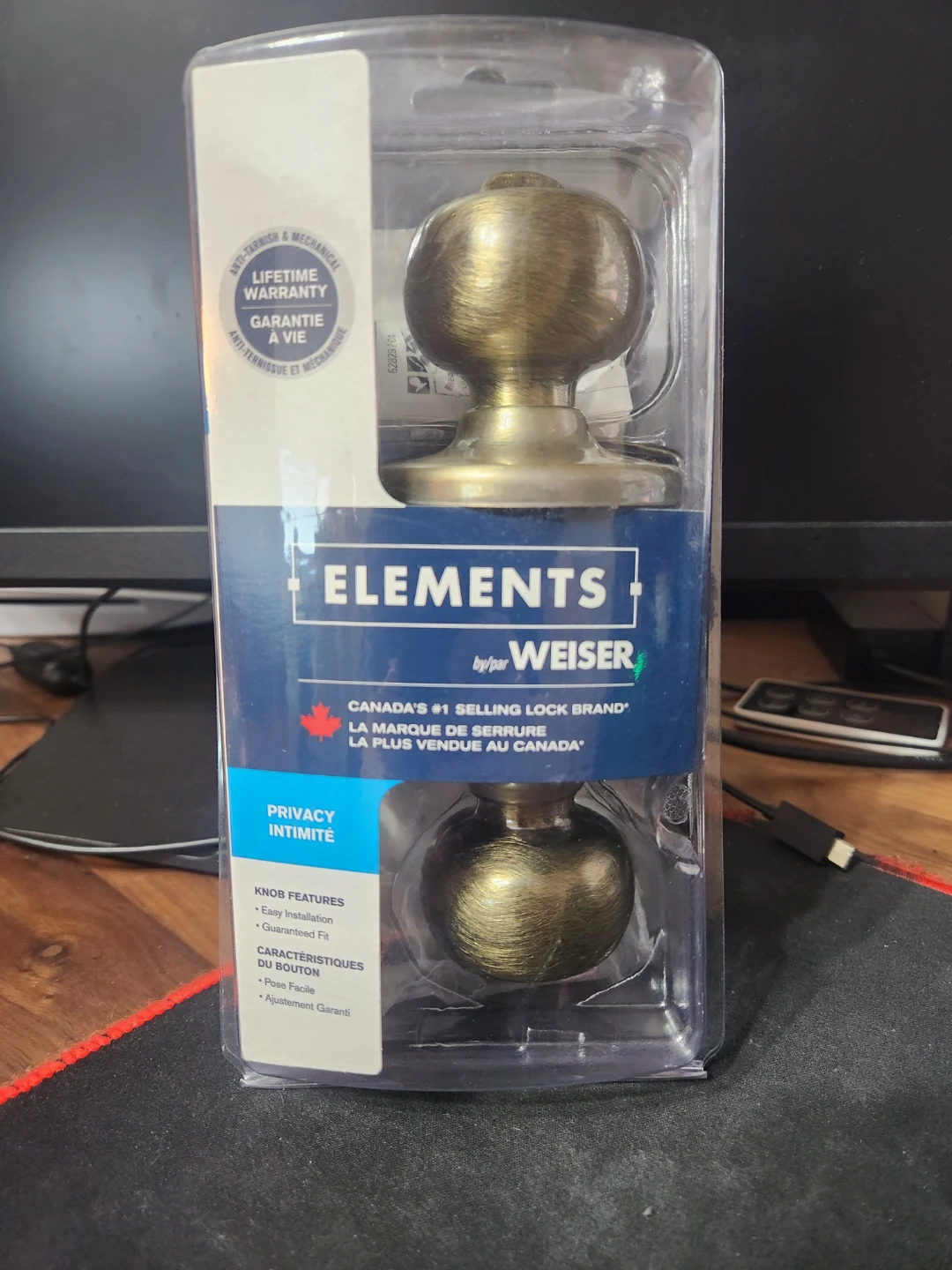 Weiser Elements Antique Brass Privacy Door Knobs - photo 3