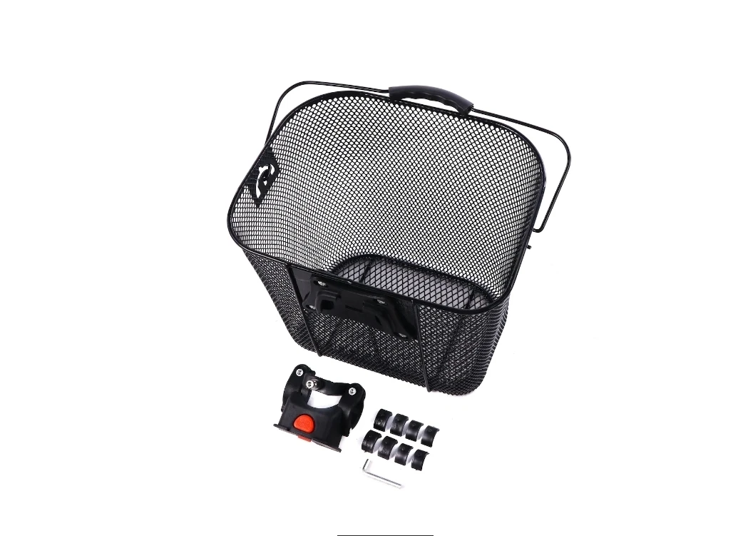 Black Mesh Bicycle Basket with Handle