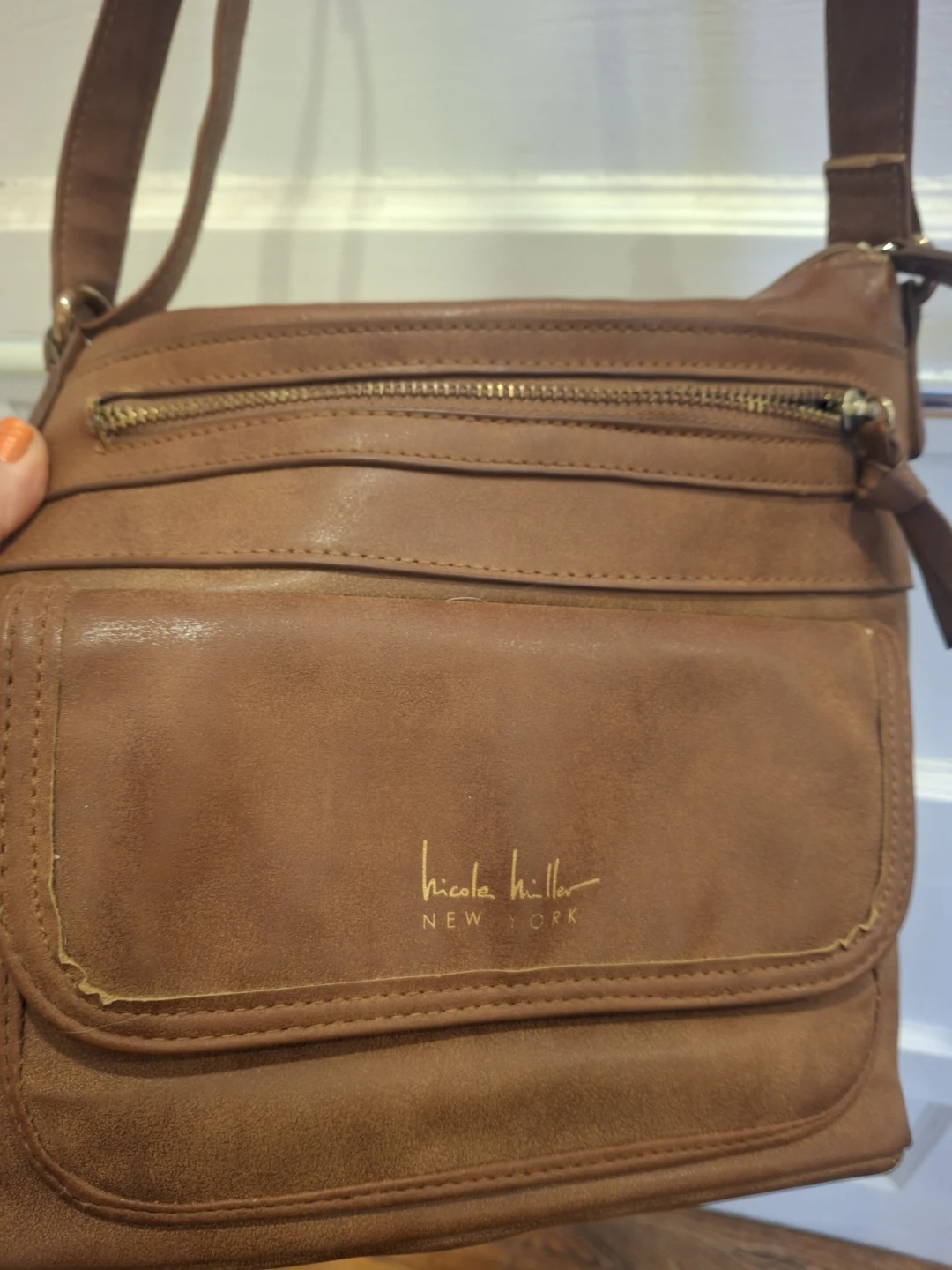 Nicole Miller Brown Crossbody Bag