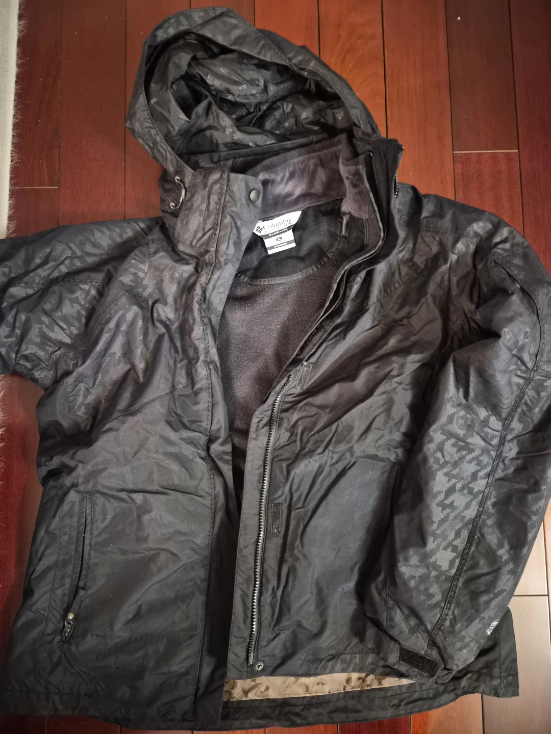 Columbia Womens Black Hooded 2 in 1 Jacket
