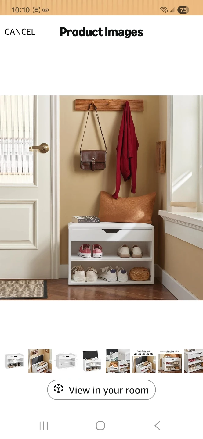 White Multi-functional Shoe Cabinet with Storage Bench - photo 3