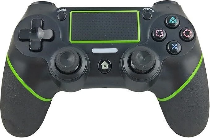 Black Wireless Controller with Green Accents