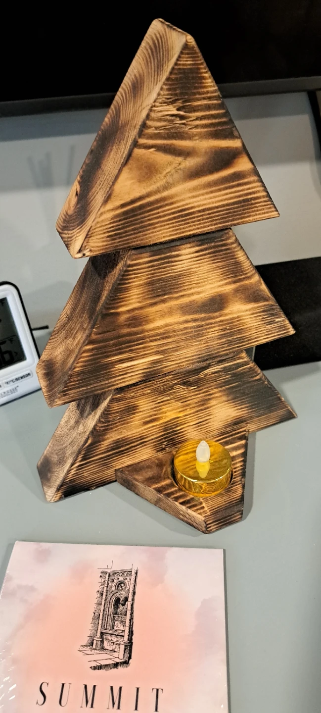 Wooden Tiered Christmas Tree Candle Holder - photo 3