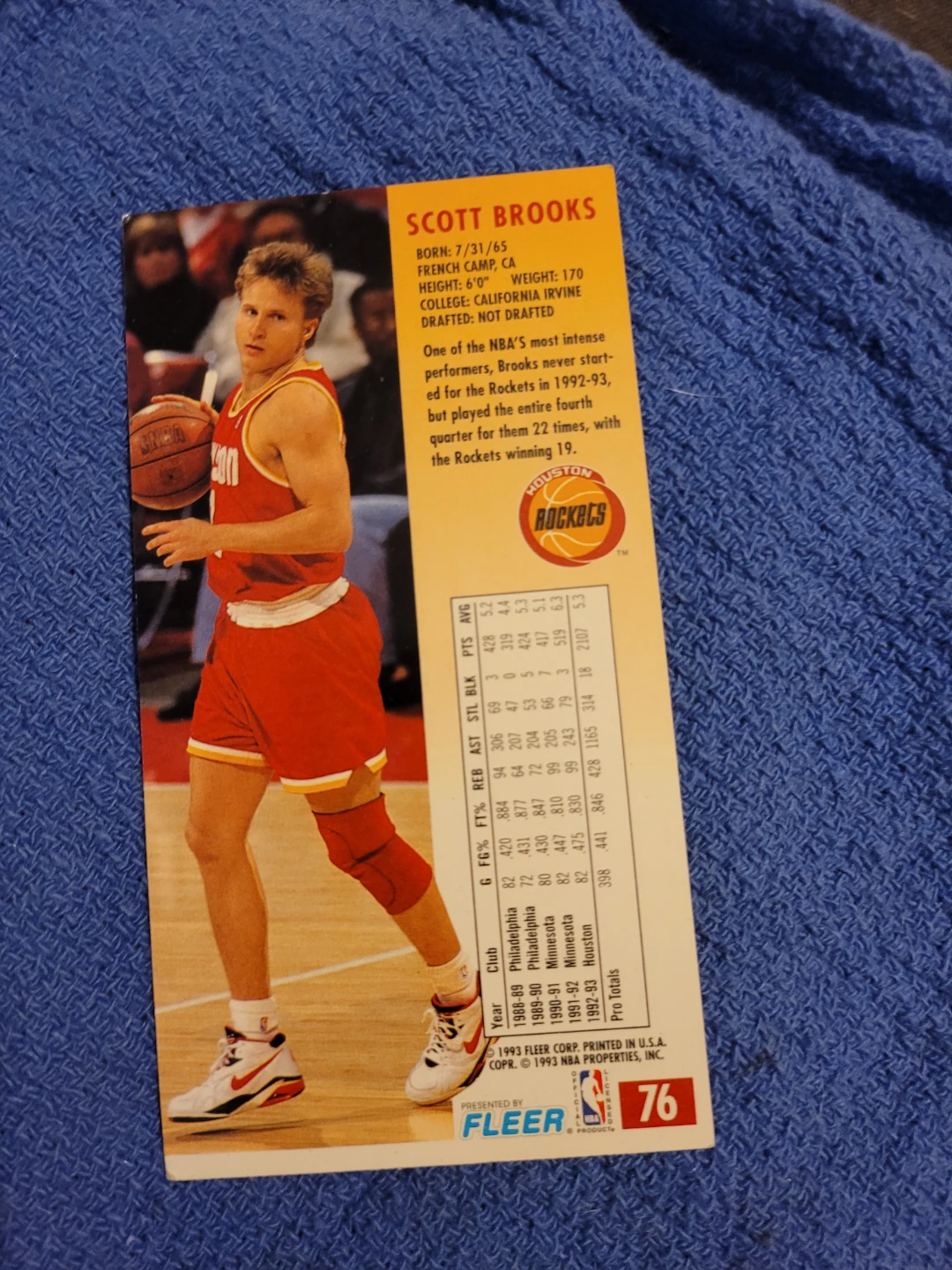 1993-94 Fleer NBA Jam Session Scott Brooks Basketball Card - photo 3