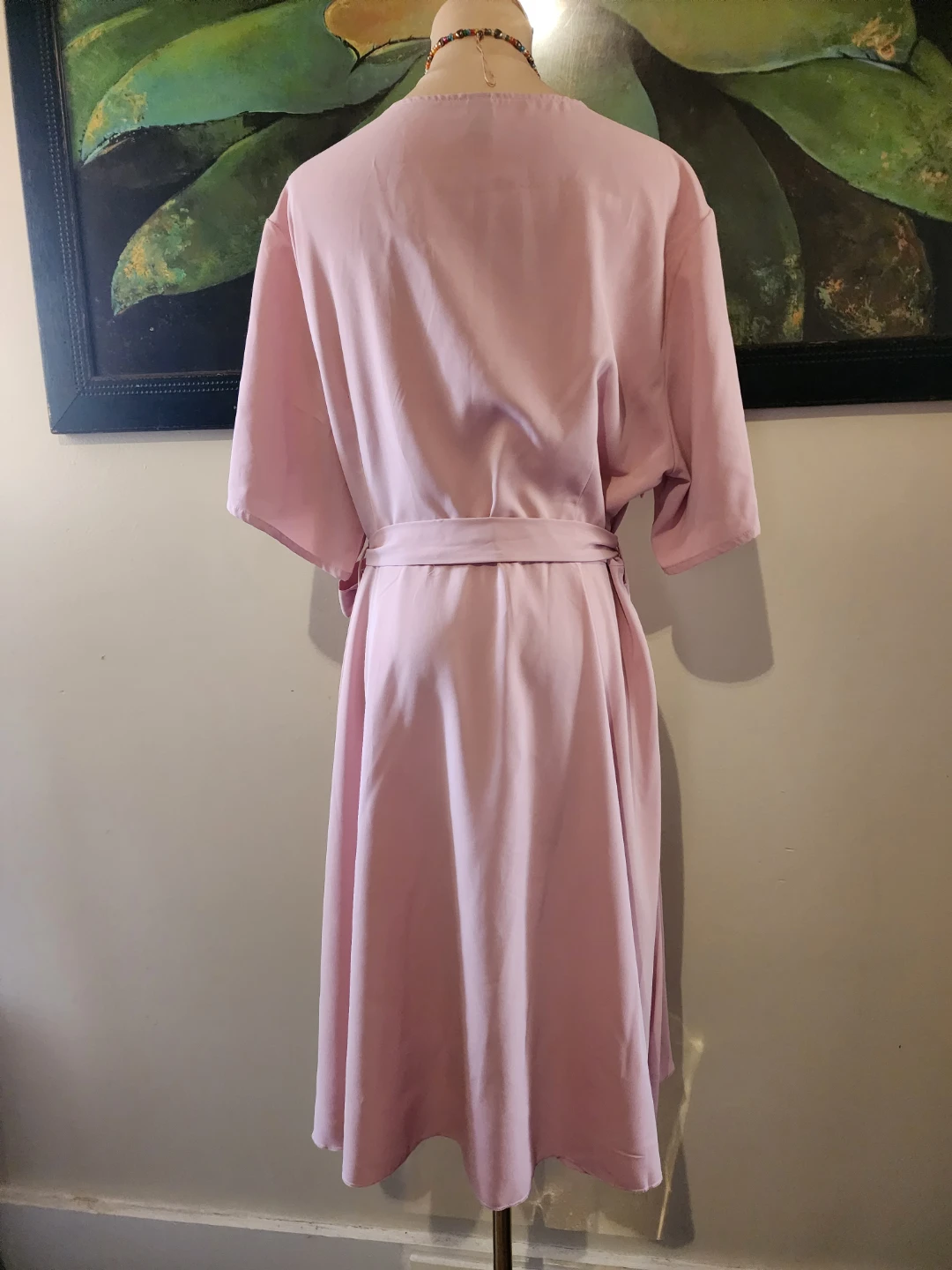 Pink Wrap Dress with Belted Waist - photo 3