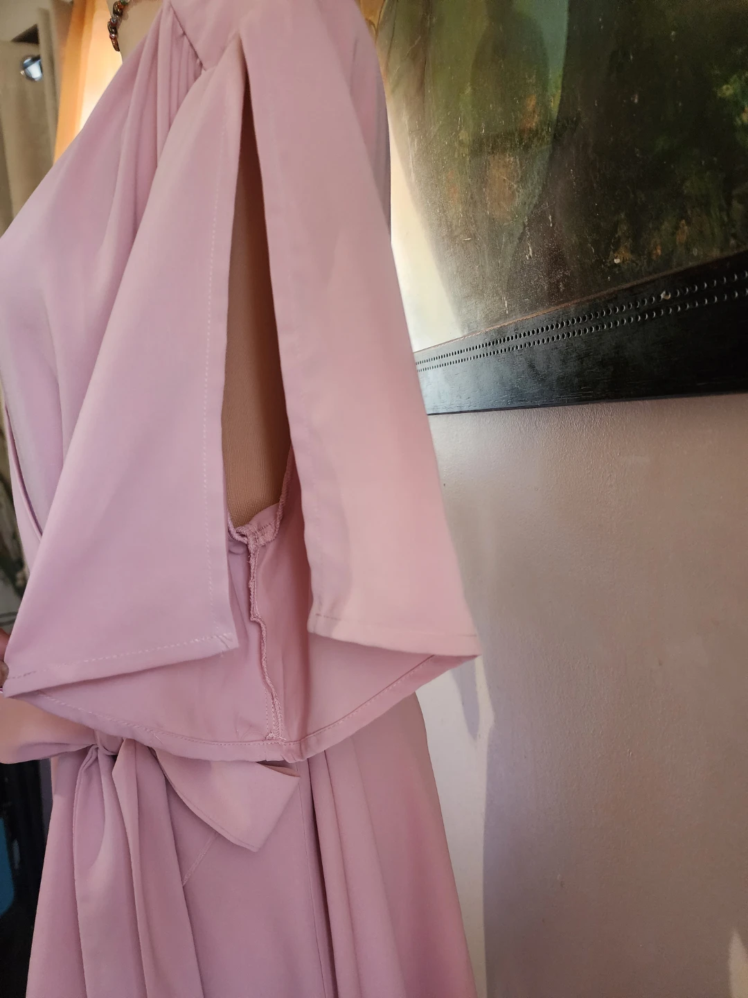 Pink Wrap Dress with Belted Waist - photo 4