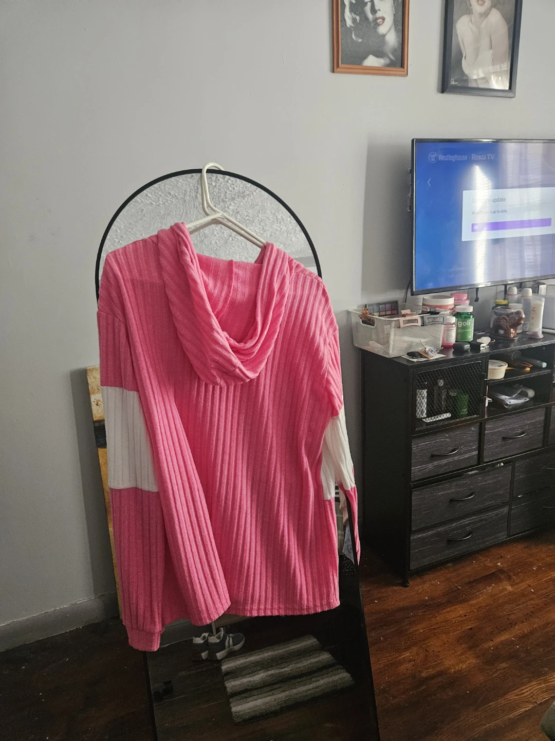 Pink and White Striped Hoodie - photo 4