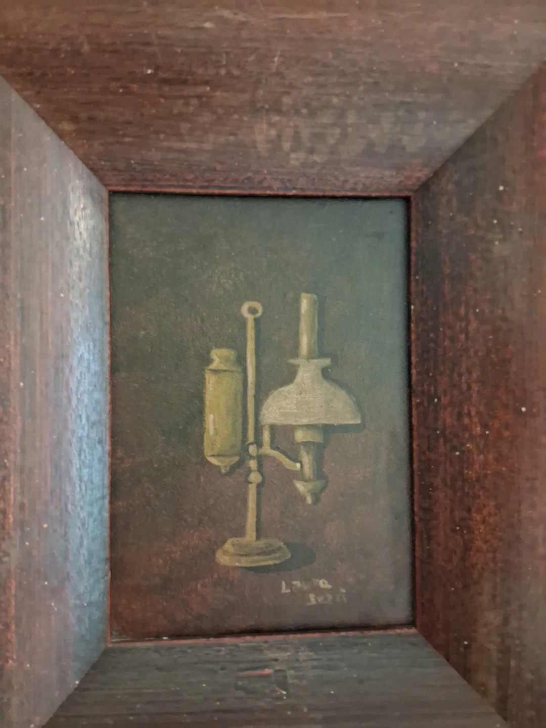 Vintage Italian Oil Still Life – In thick frame - photo 3