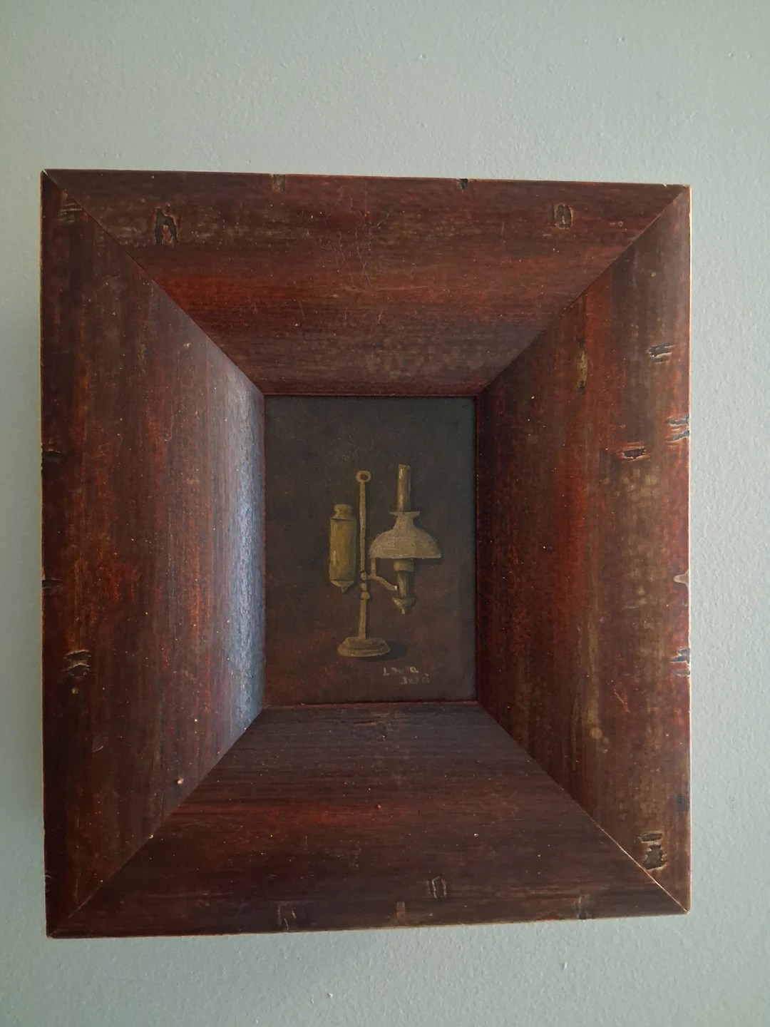 Vintage Italian Oil Still Life – In thick frame - photo 4