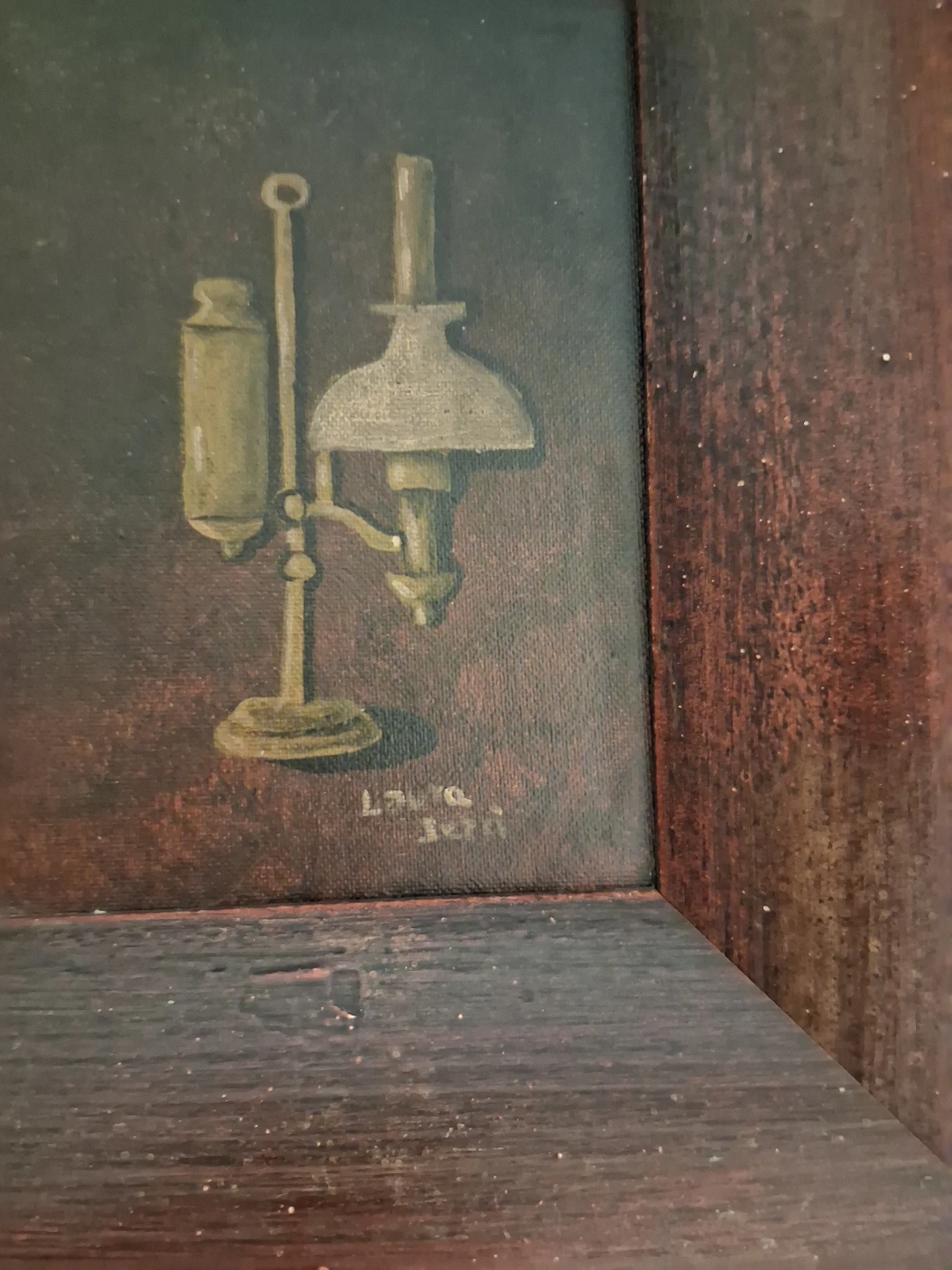 Vintage Italian Oil Still Life – In thick frame - photo 5