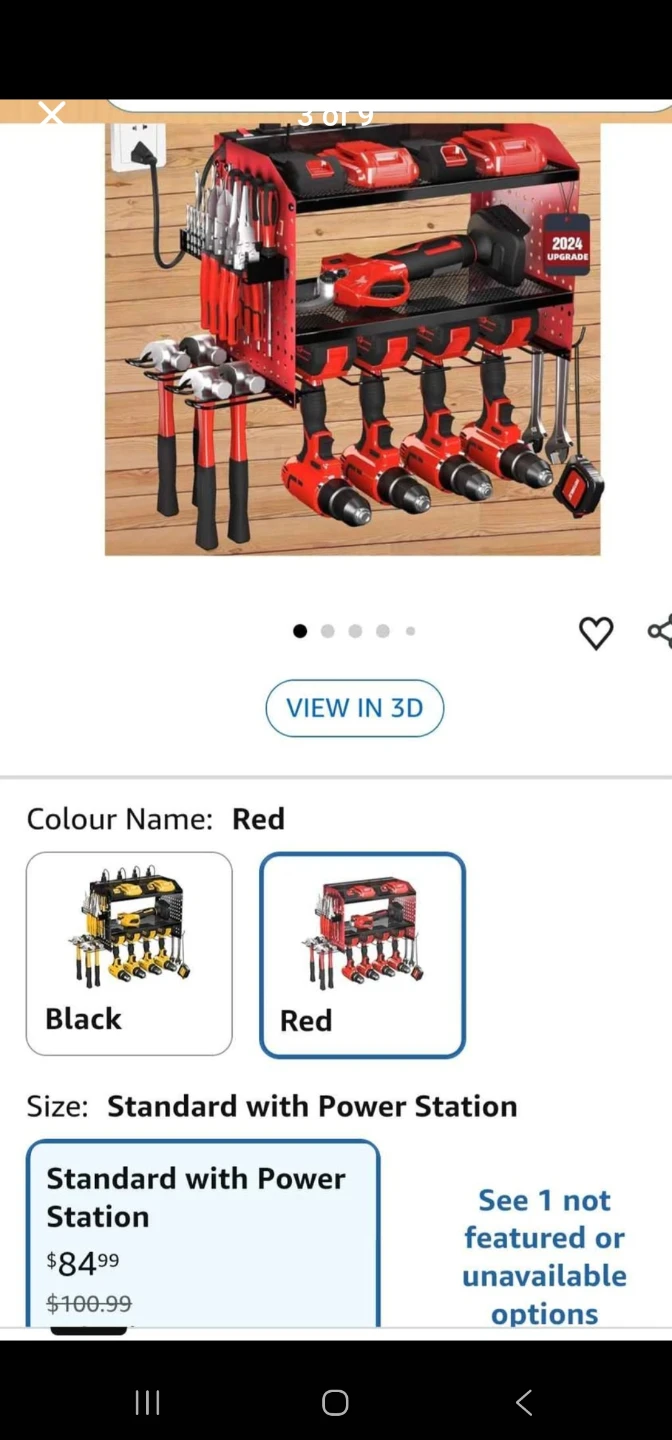 Veitorld Power Tool Organizer with Charging Station - Red - photo 2