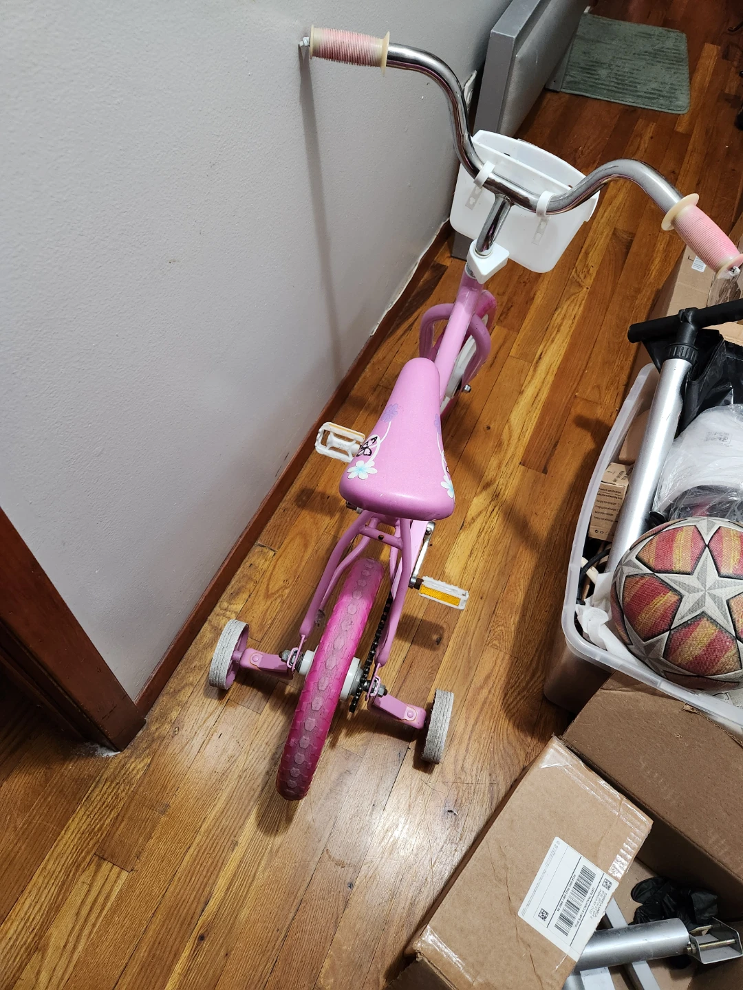 Pink Kids Tricycle with Basket