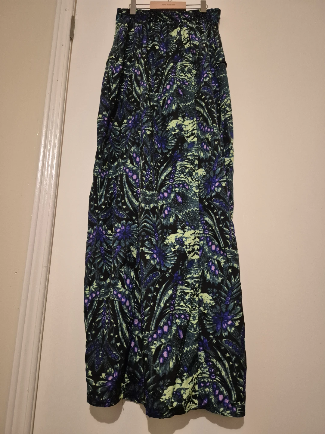 Maxi Skirt - Black/Green/Purple Floral Print - photo 4