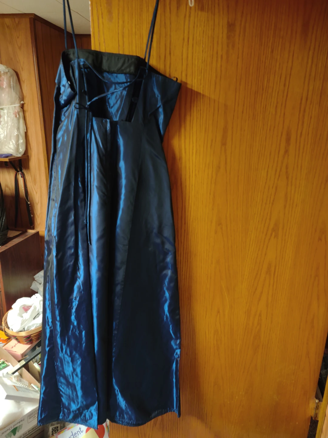 Long blue metallic dress - photo 2
