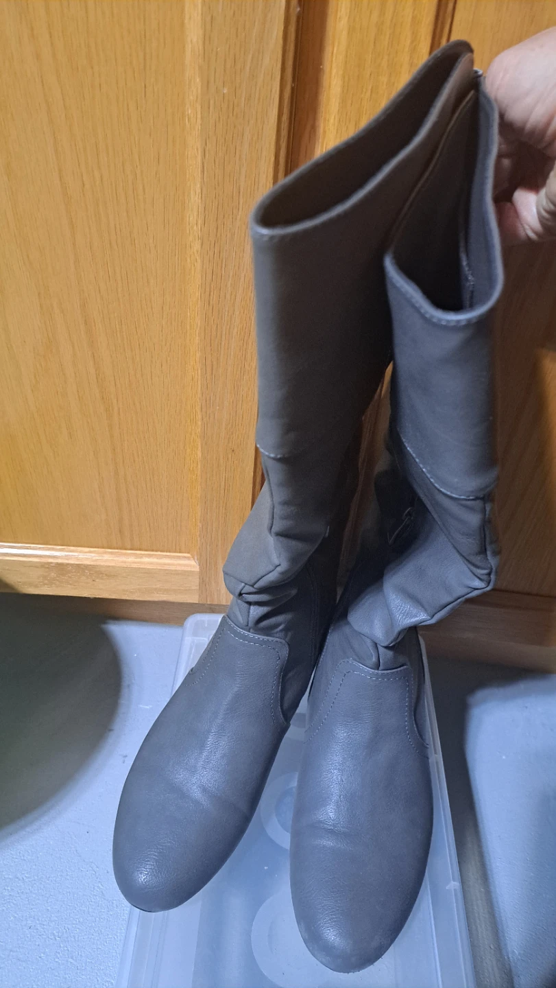 Women's Grey Slouch Boots
