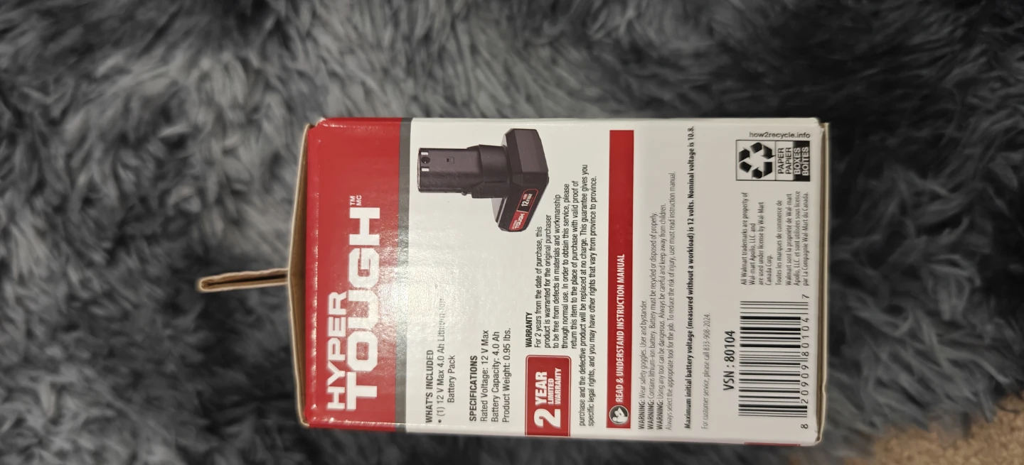 Hyper Tough 12V Max 4.0 Ah Lithium-Ion Battery Pack - photo 2