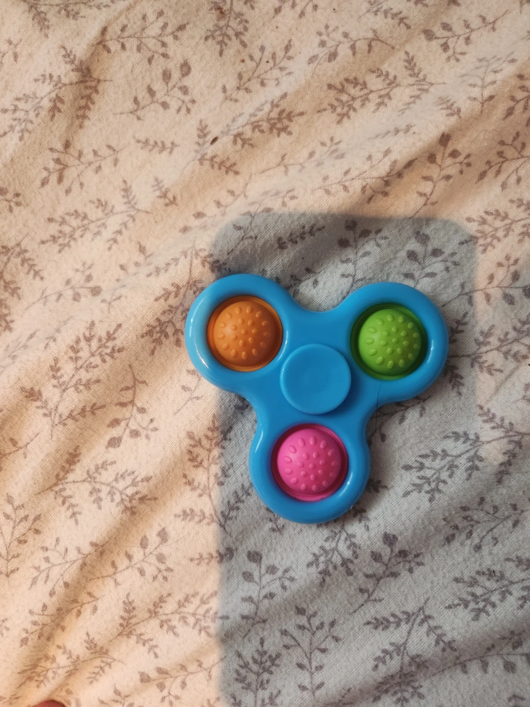 Blue Fidget Spinner Toy with Pop Bubbles