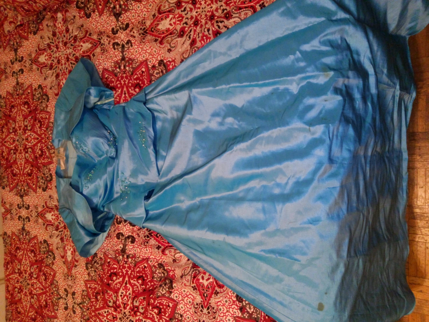 Monique's Blue Embellished Evening Gown