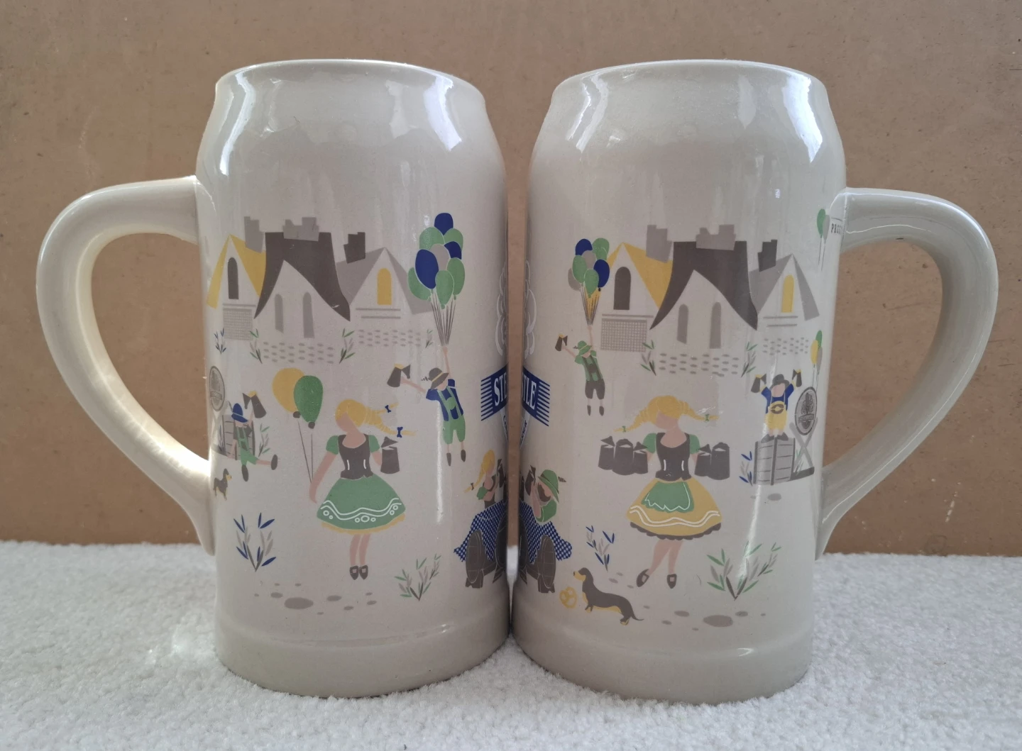 Pair of Steam Whistle 1L Ceramic Beer Stein Mug - Canada Pilsner