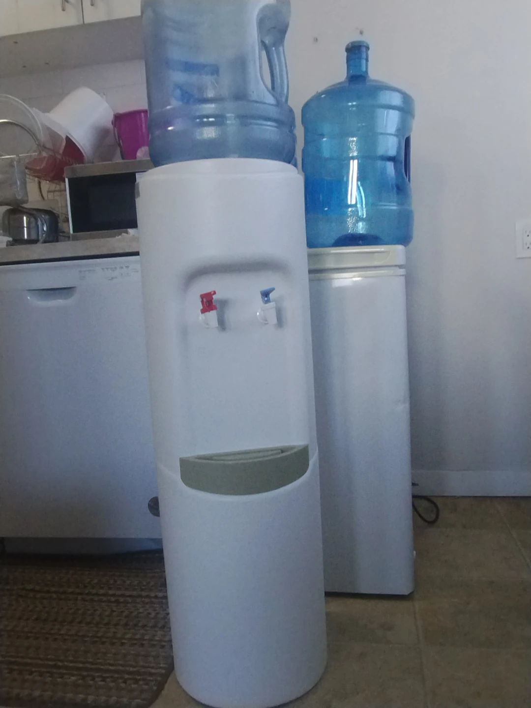 White Water Cooler Dispenser with Hot and Cold Taps