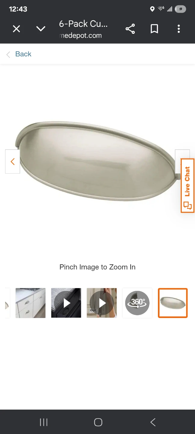 6-Pack Cabinet Bin Pulls - Brushed Nickel