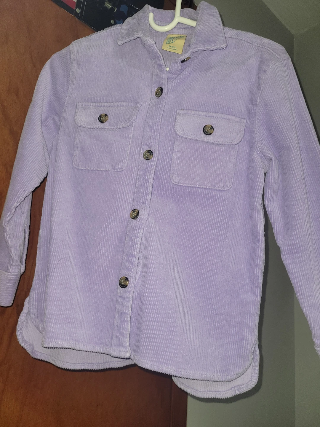 Purple Corduroy Button-Up Shirt - photo 3