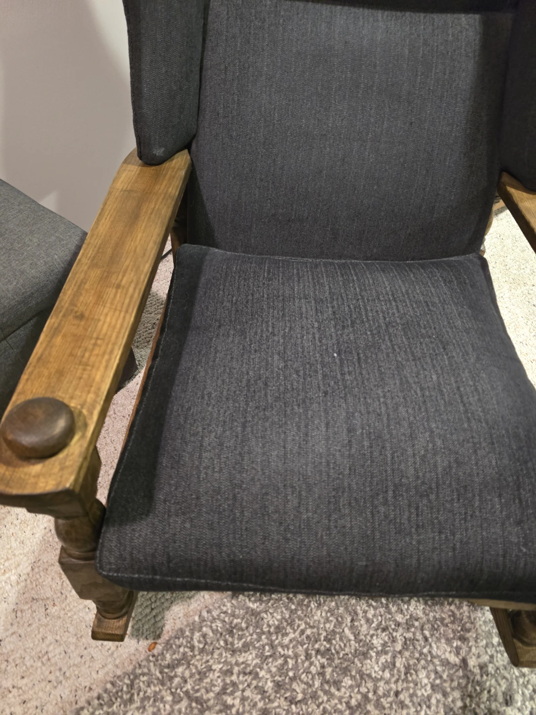 Dark Grey Upholstered Rocking Chair - photo 2