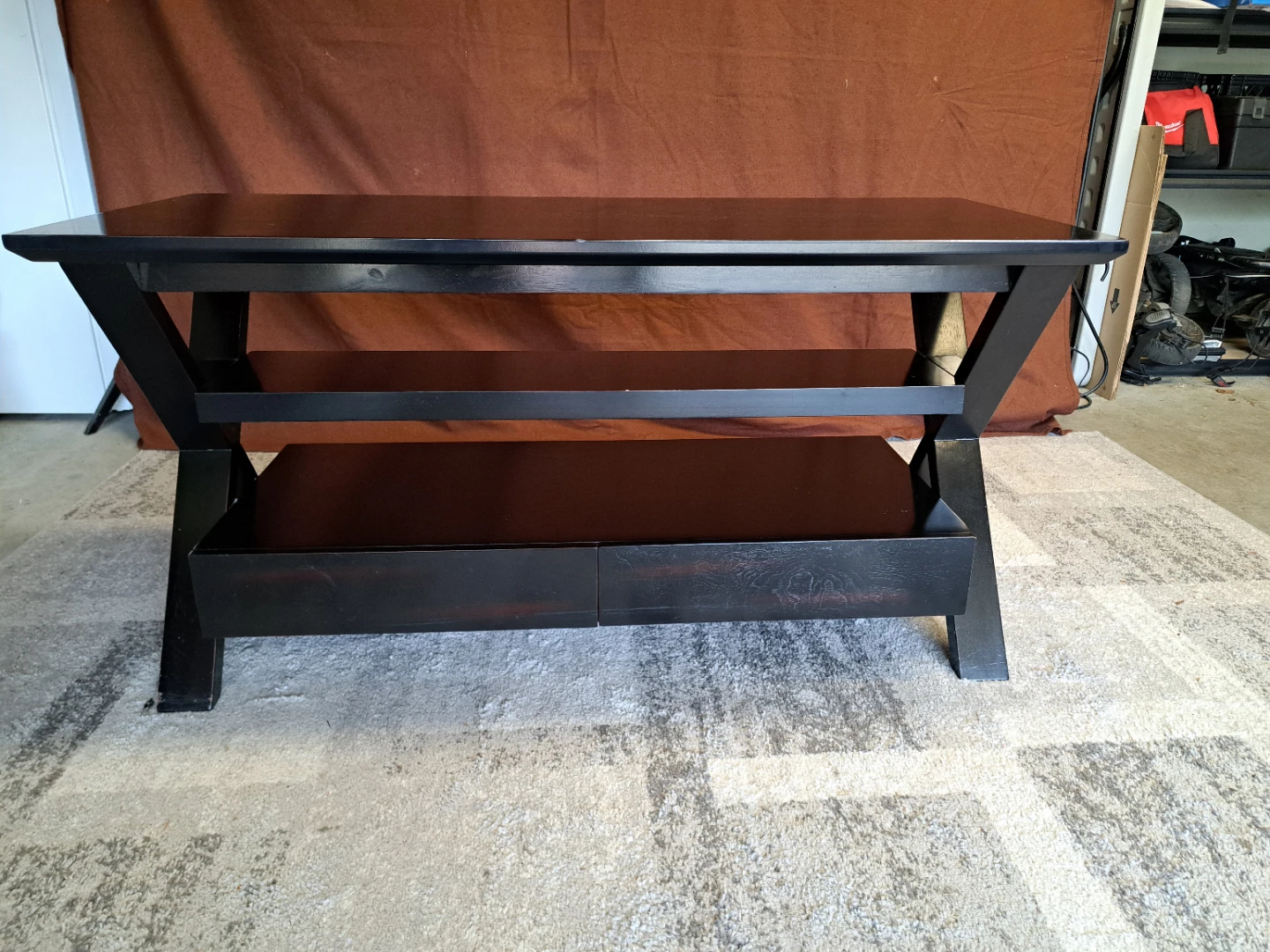 Black Wooden Coffee Table TV Stand - photo 3