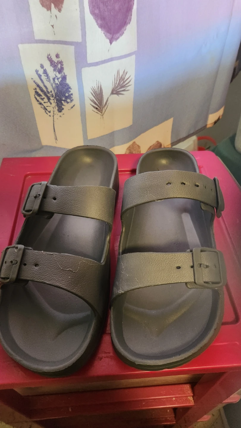 Kauai Brown Double Strap Sandals - Size 42