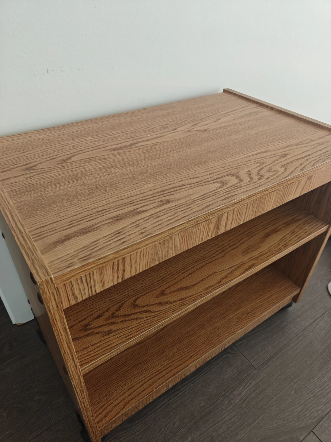 Oak Veneer Rolling Cart with 2 Shelves - photo 2