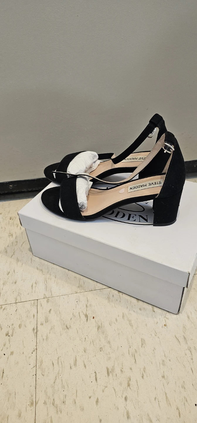 Steve Madden Black Suede Block Heel Sandals - photo 2