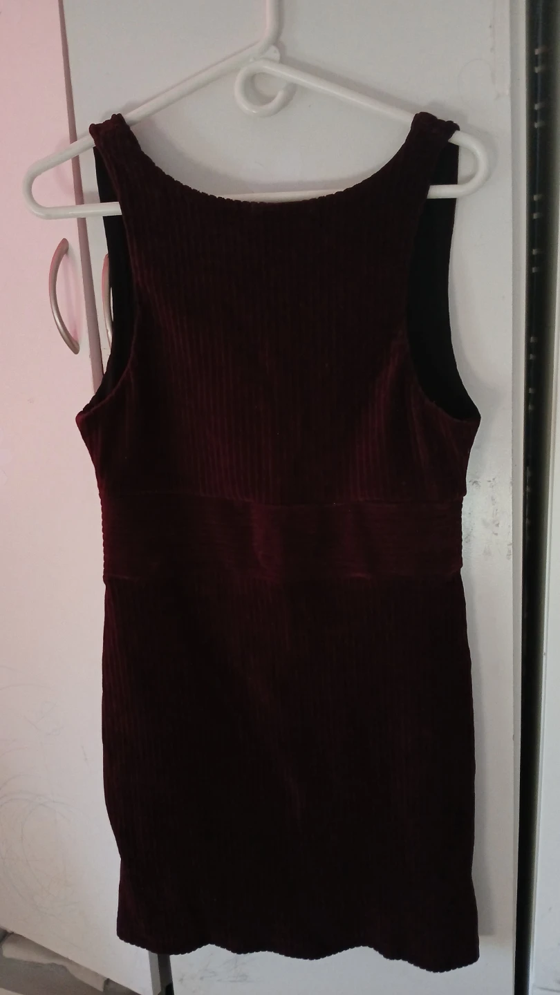 Maroon Corduroy Mini Dress
