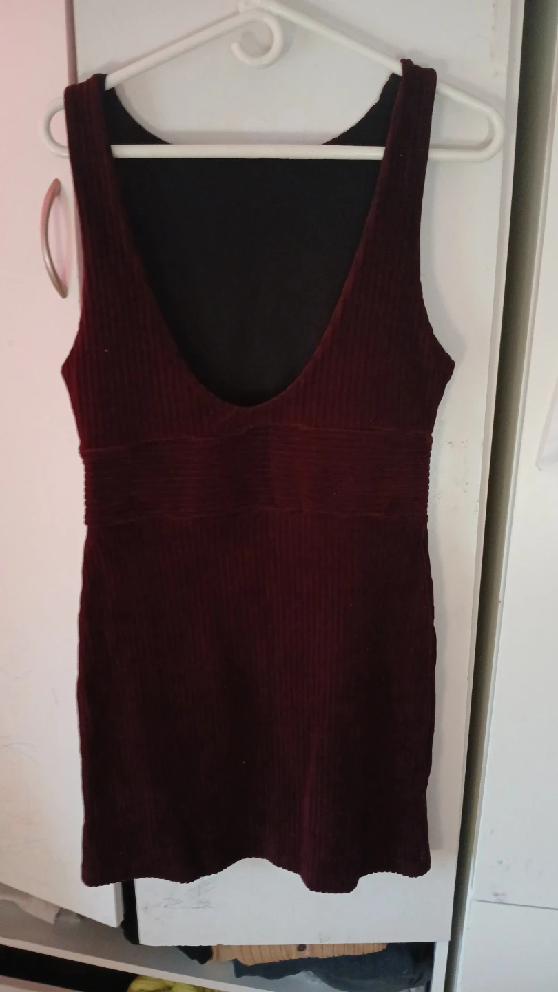 Maroon Corduroy Mini Dress - photo 2