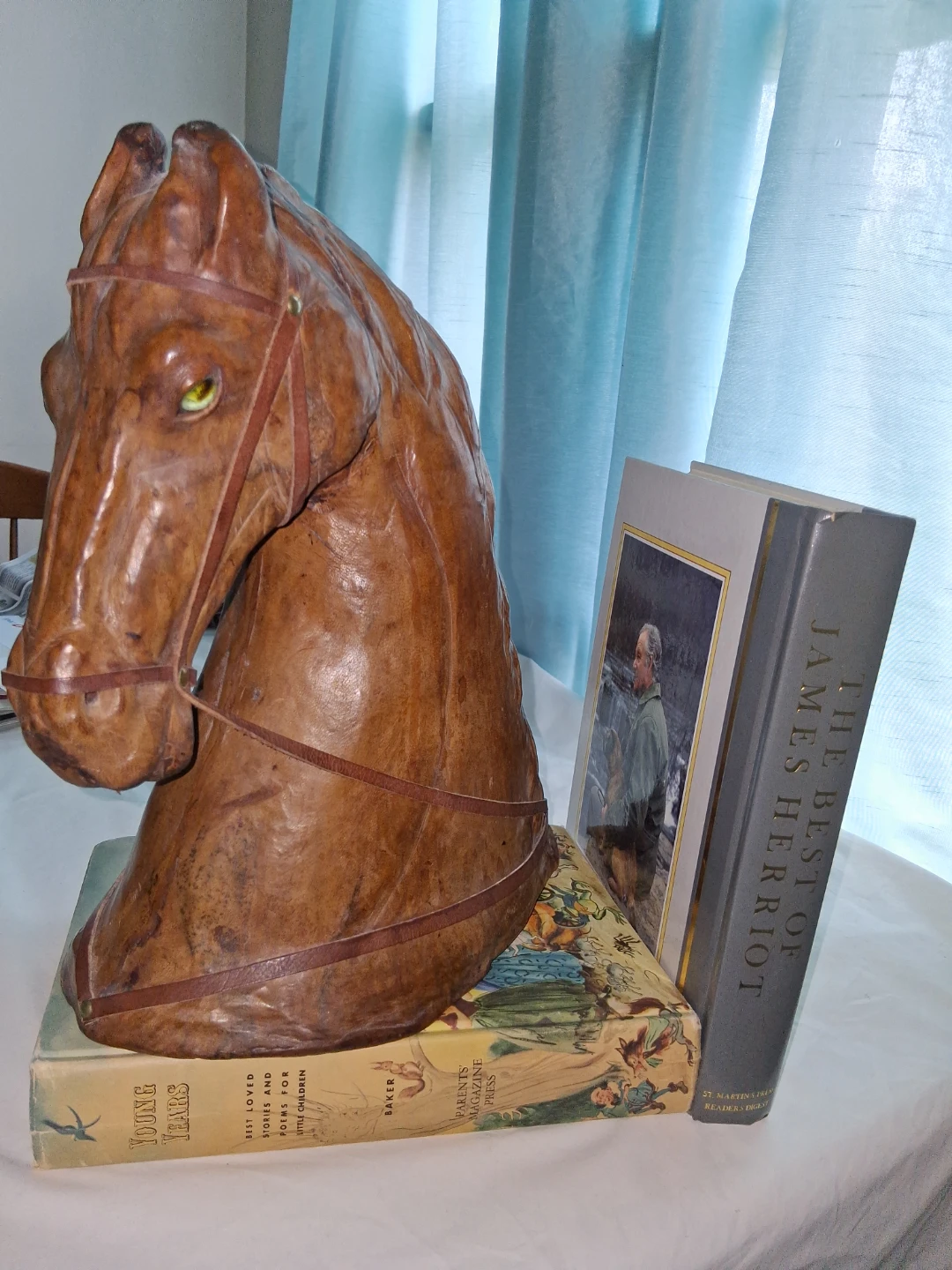 Vintage Leather Horse Head Bust with Matching Figure - photo 4