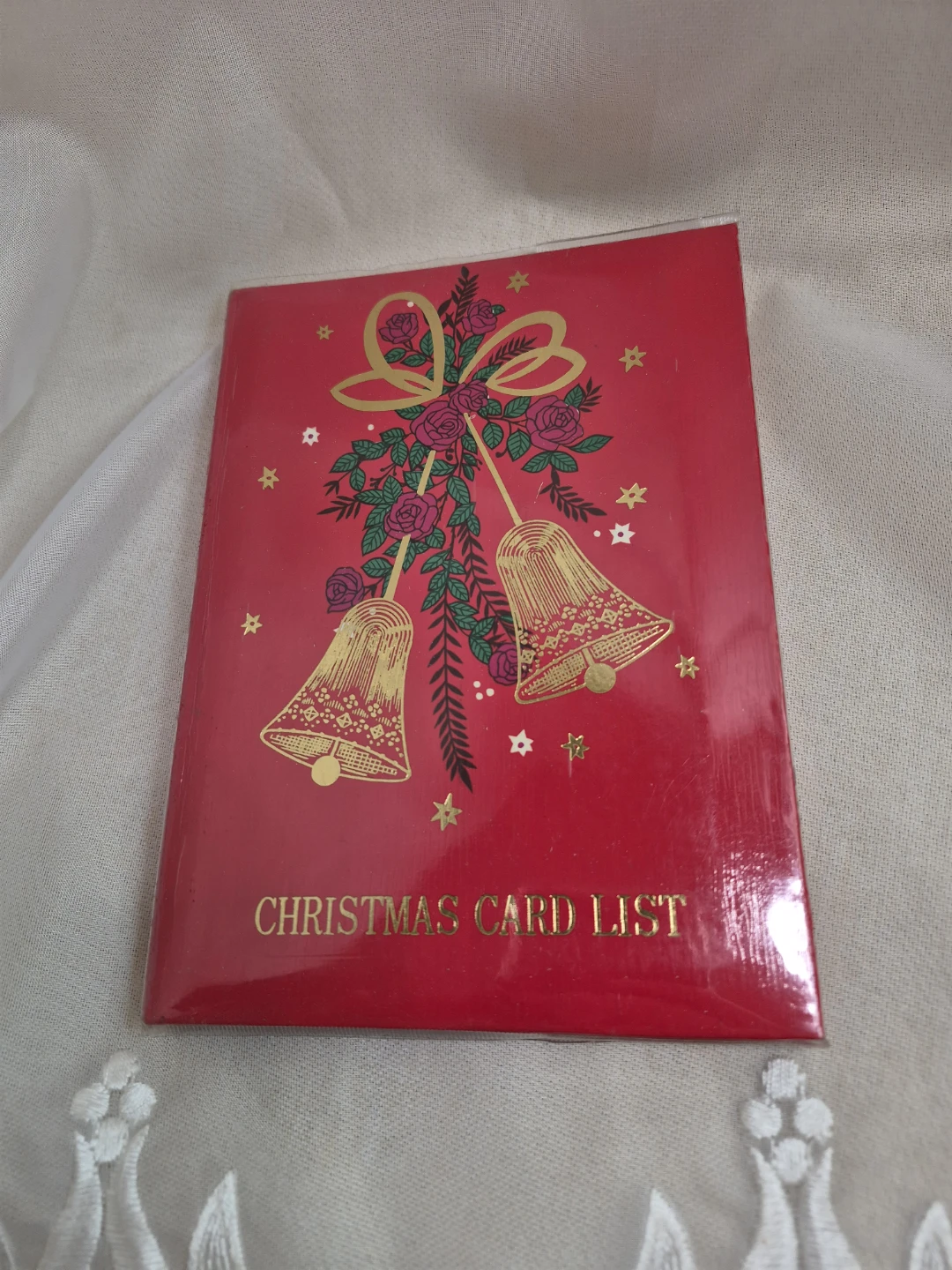 Vintage Christmas Holiday Card List Book