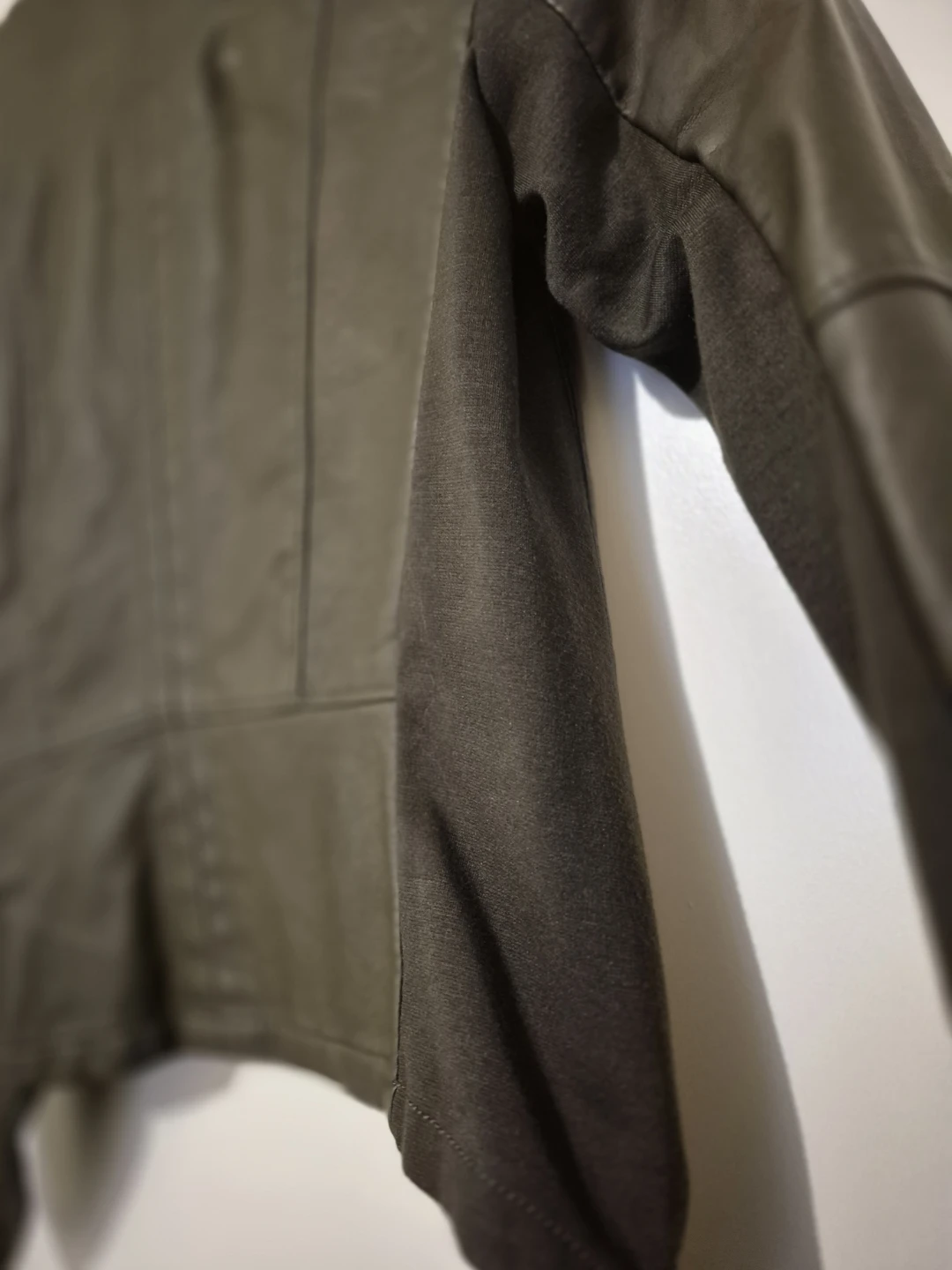 Dynamite Faux Leather Jacket - Olive Green - Size P/S - photo 3