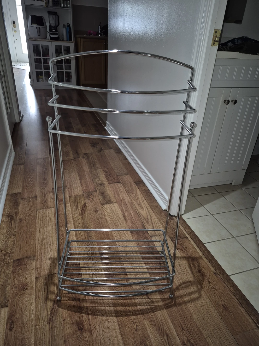 Chrome Towel Rack Stand with Shelf - photo 4
