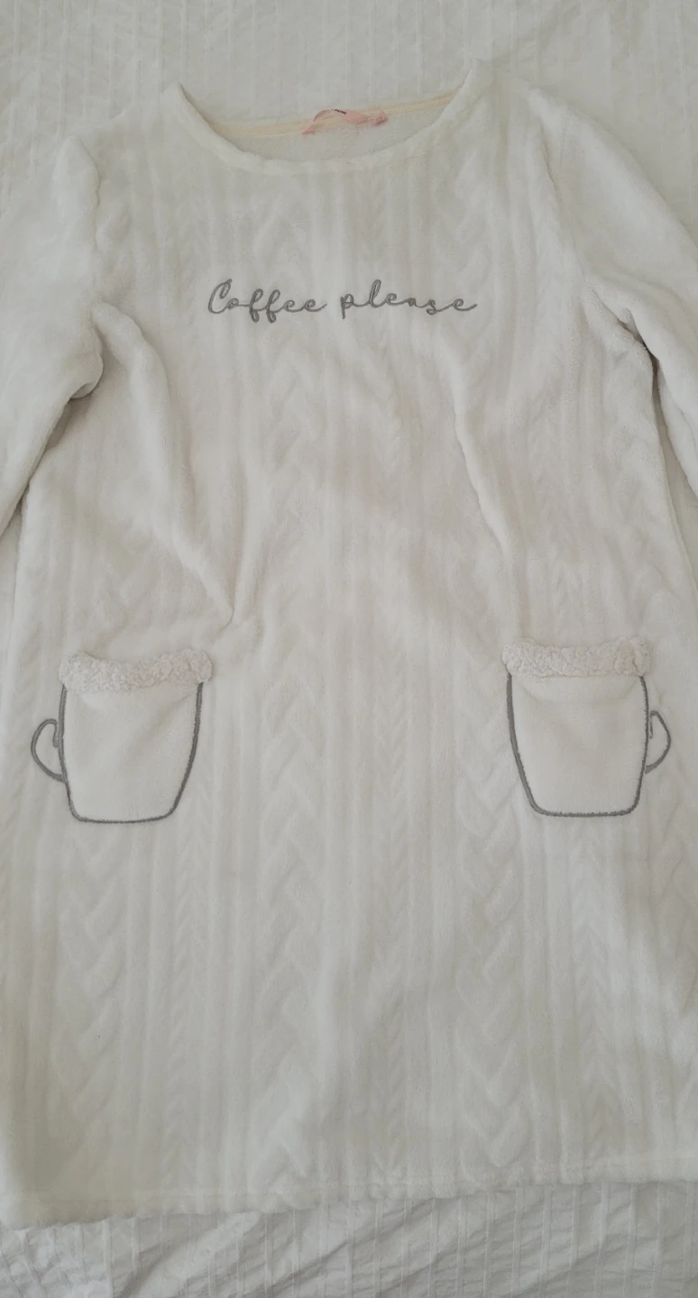 La Vie en Rose "Coffee Please" Fleece Nightgown