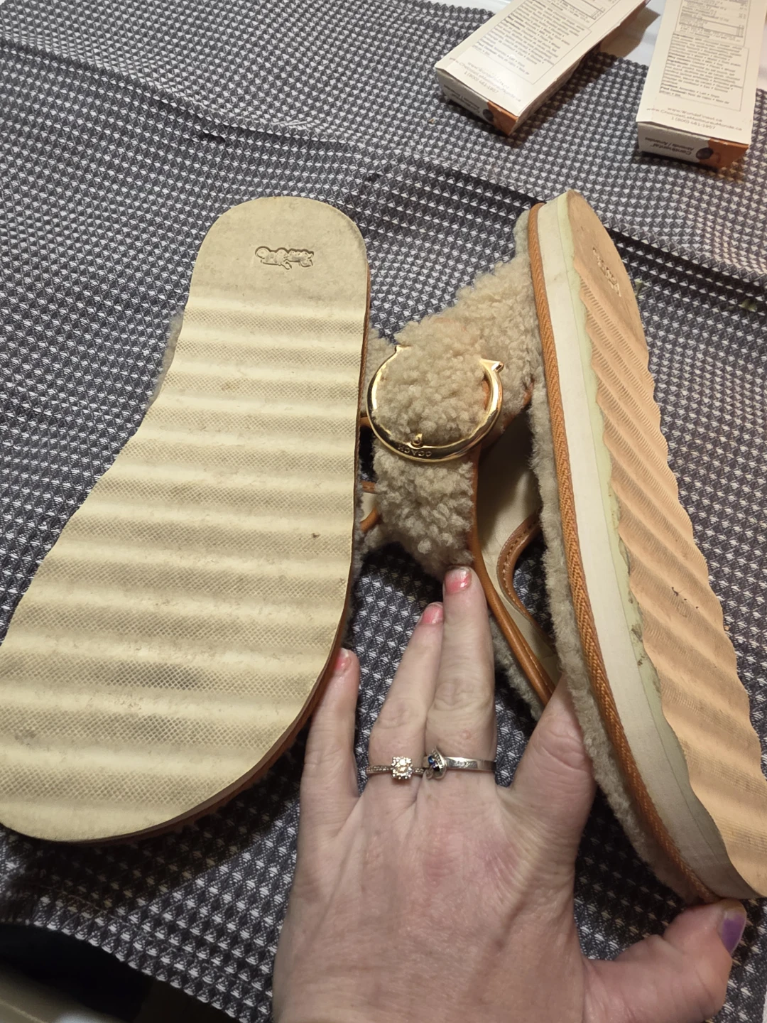 COACH Shearling Mules Slides - Size US 8.5 - photo 4