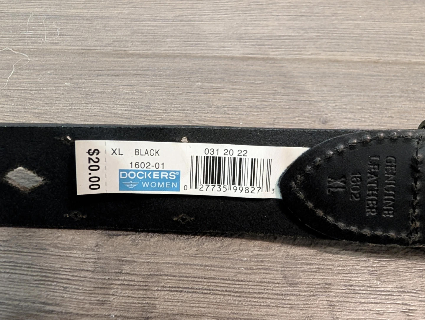 NWT - Women's Dockers Leather Black Belt Size XL (16-18) - photo 2