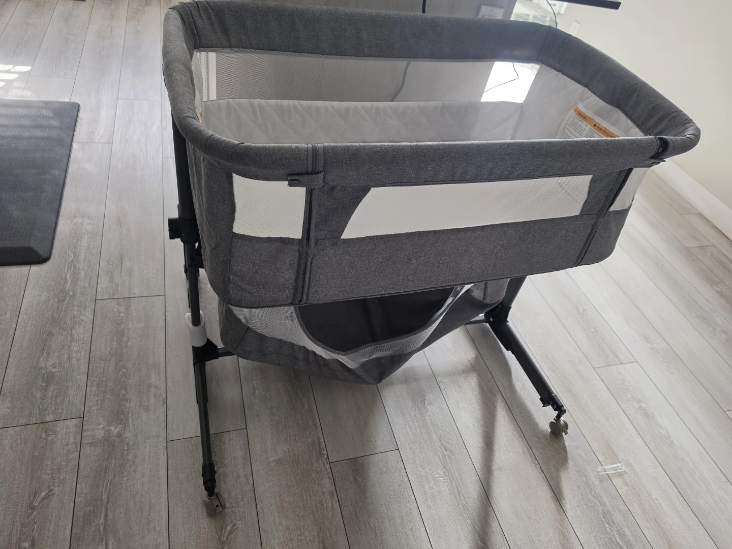 Grey Baby Bassinet with Storage Basket - photo 2