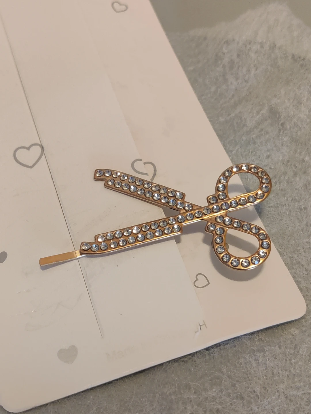 Gold Scissors Hair Clip with Rhinestones