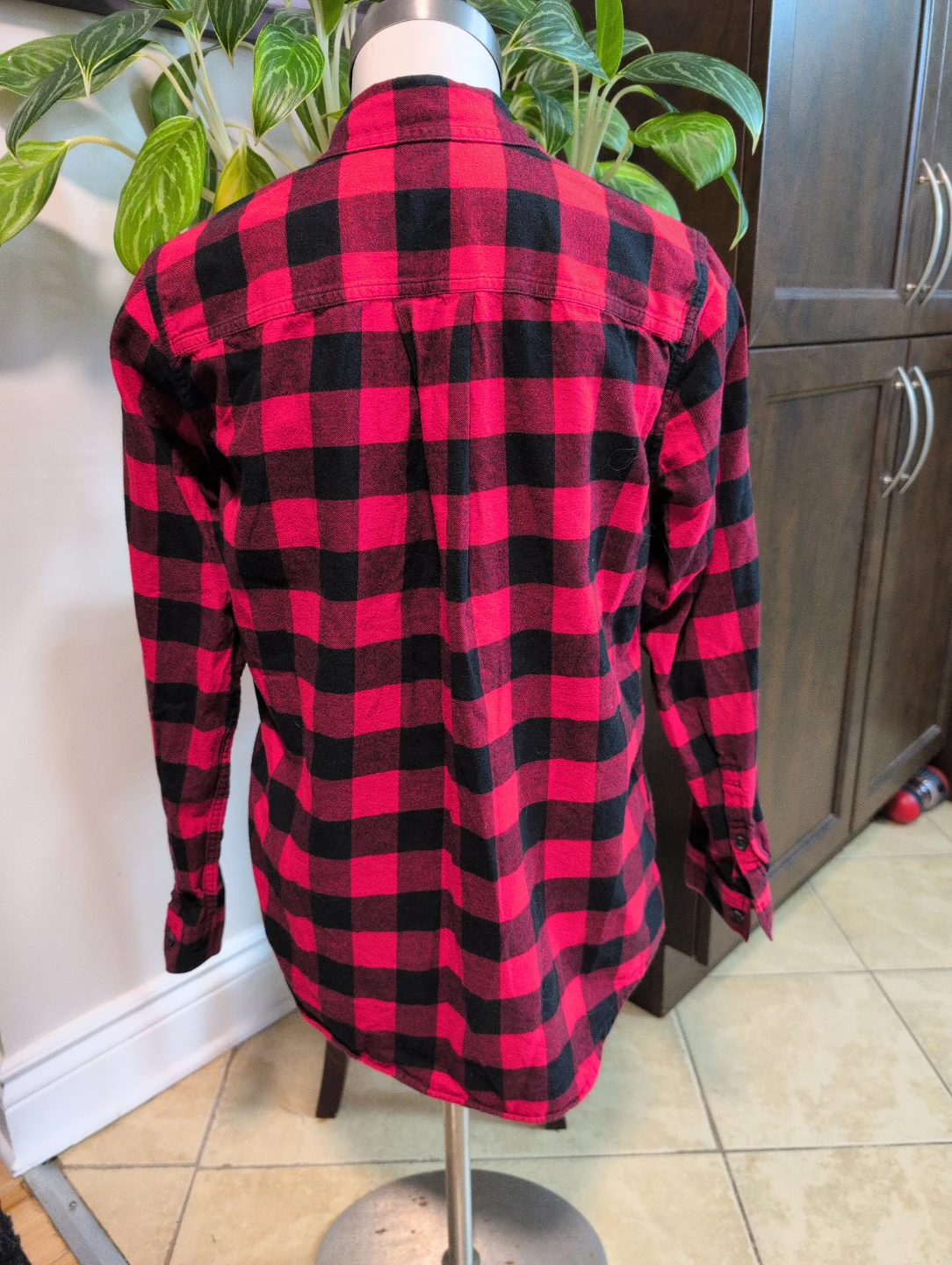 Eddie Bauer Women's Red & Black Plaid Flannel Shirt - Size S - photo 3