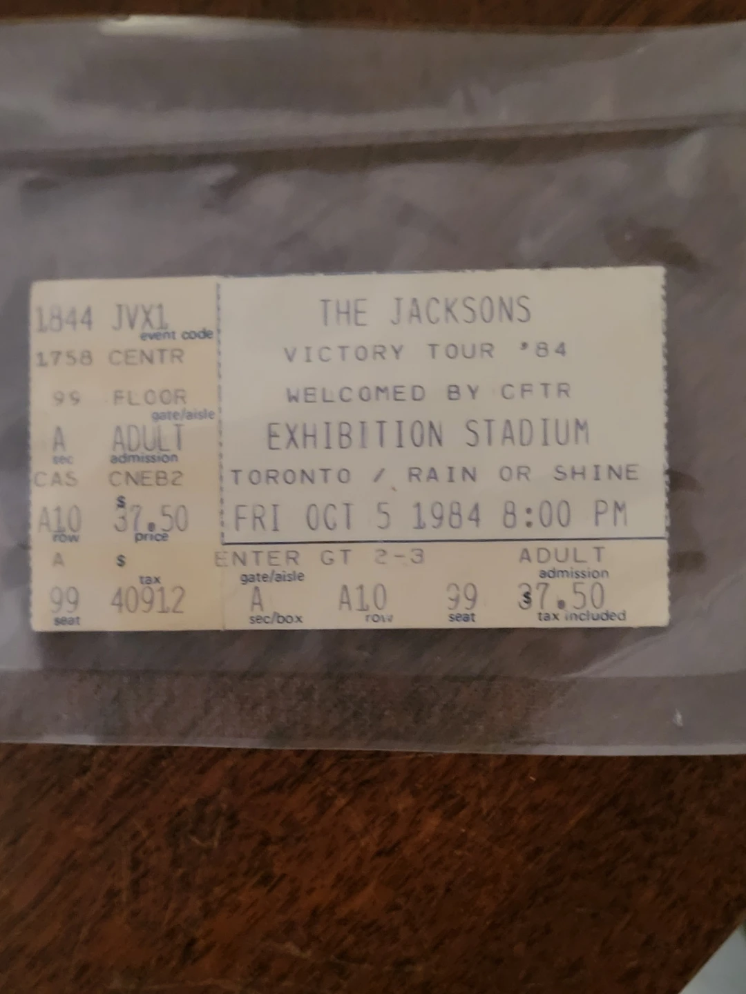 The Jacksons Victory Tour '84 Concert Ticket
